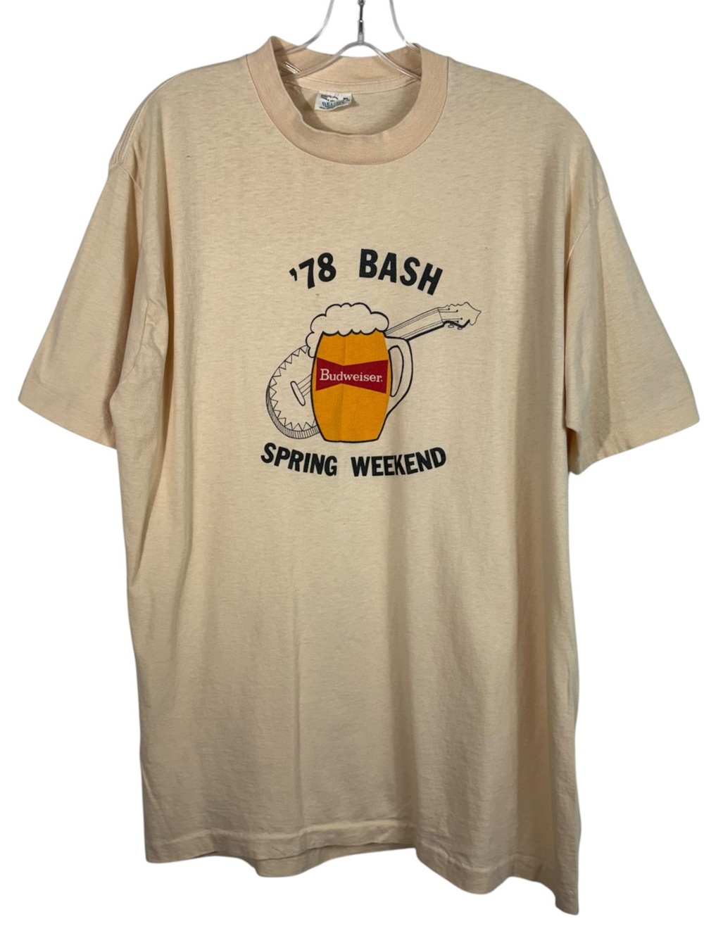 Vintage 1970s Budweiser '78 Bash Spring Weekend USA Made Belton Tag Tee Beer XL